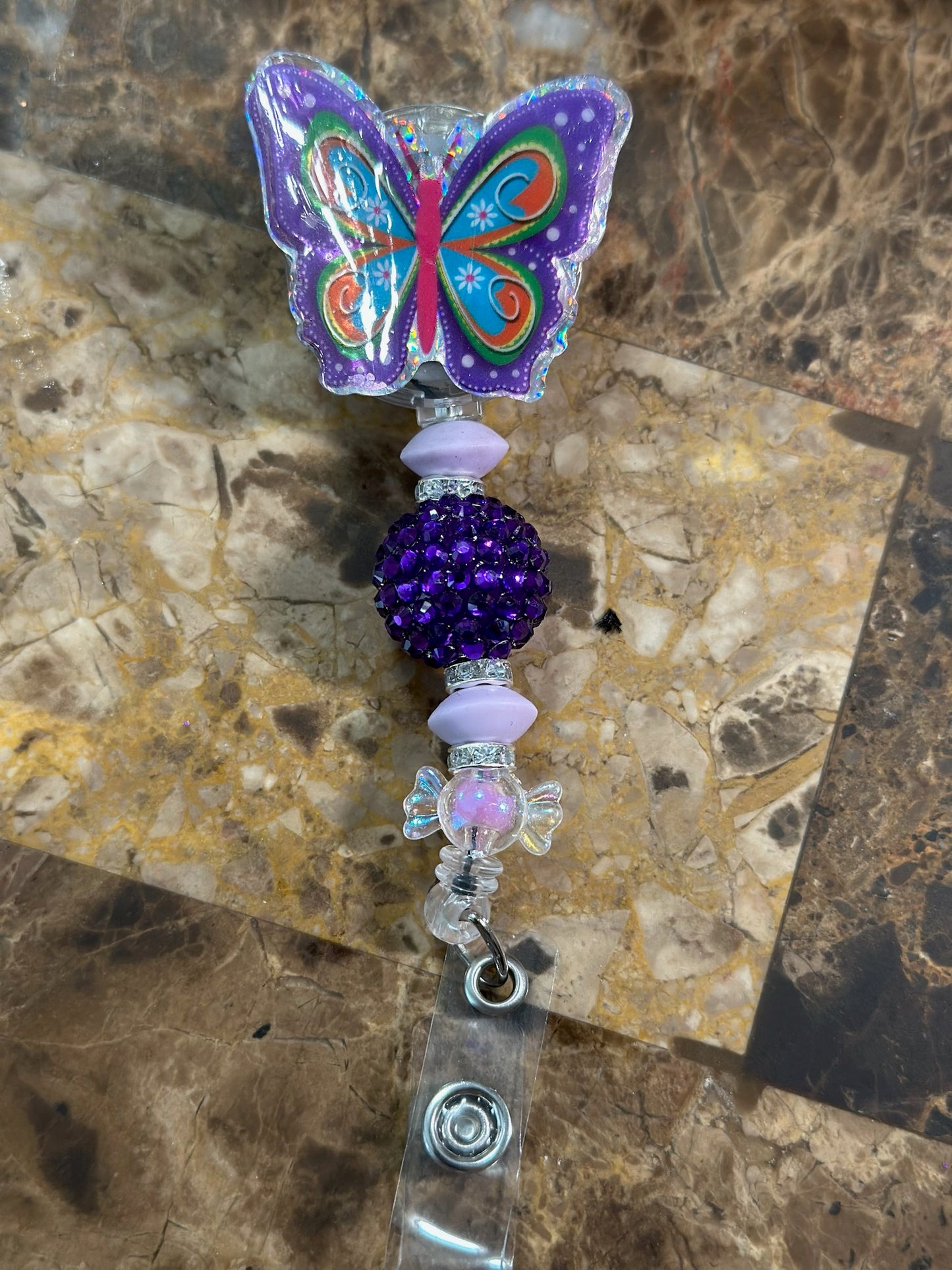 Purple Butterfly Badge