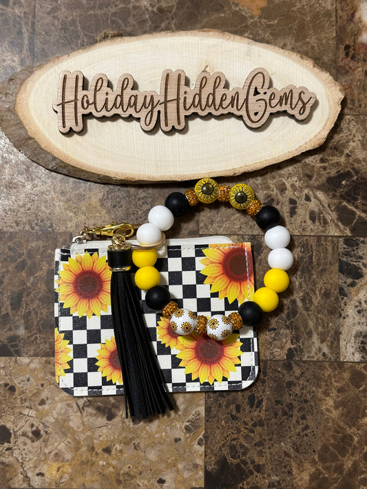 Sunflower Wristlet W/ Wallet